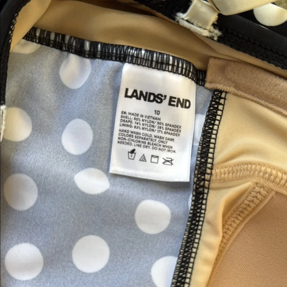 LANDS’ END LYCRA Women's Slender Suit Wrap Bandeau One Piece Swimsuit - Picture 13 of 14